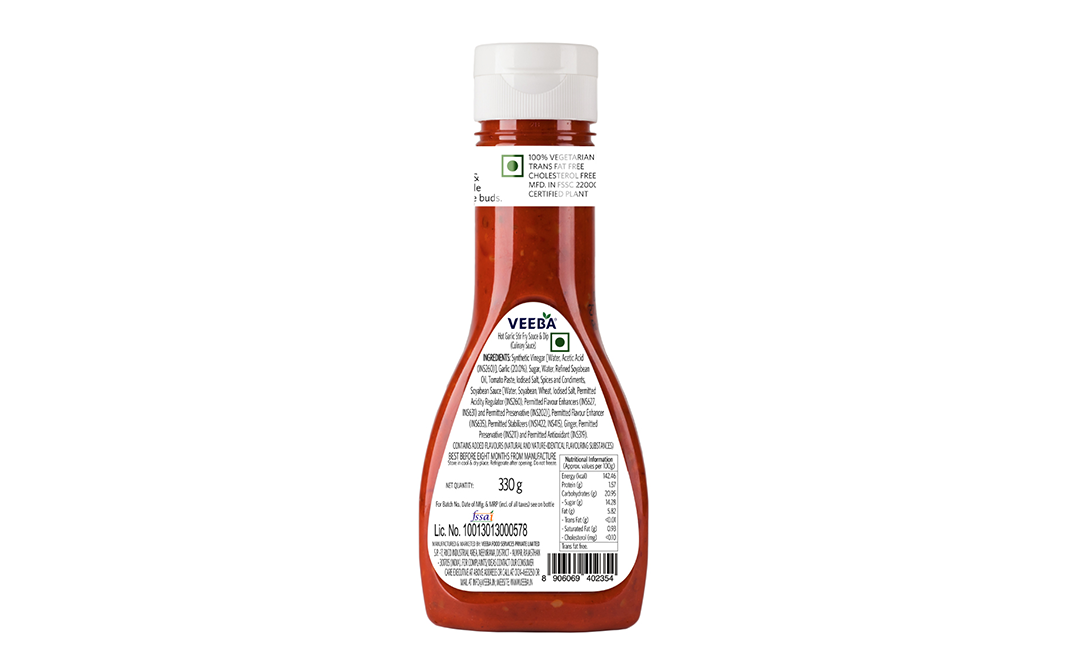 Veeba Hot Garlic Stir Fry Sauce & Dip   Plastic Bottle  330 grams